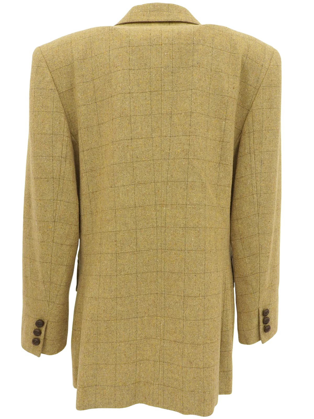 ツイードチェックパターンジャケット ベージュ/イエロー