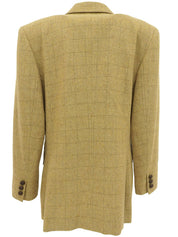 ツイードチェックパターンジャケット ベージュ/イエロー