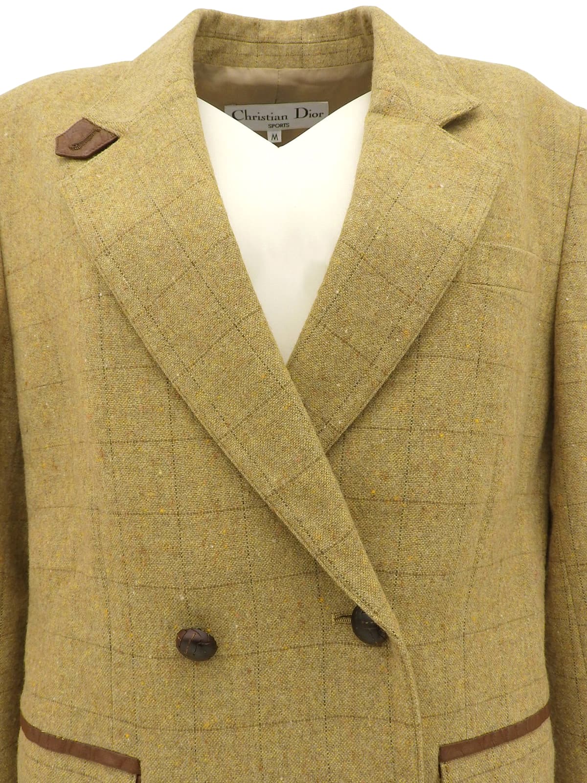 ツイードチェックパターンジャケット ベージュ/イエロー