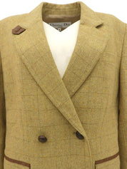 ツイードチェックパターンジャケット ベージュ/イエロー