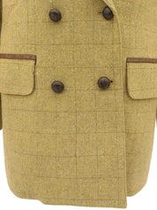 ツイードチェックパターンジャケット ベージュ/イエロー