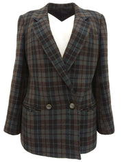 チェックパターンジャケット ブラック/グリーン/ブラウン