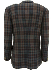 チェックパターンジャケット ブラック/グリーン/ブラウン