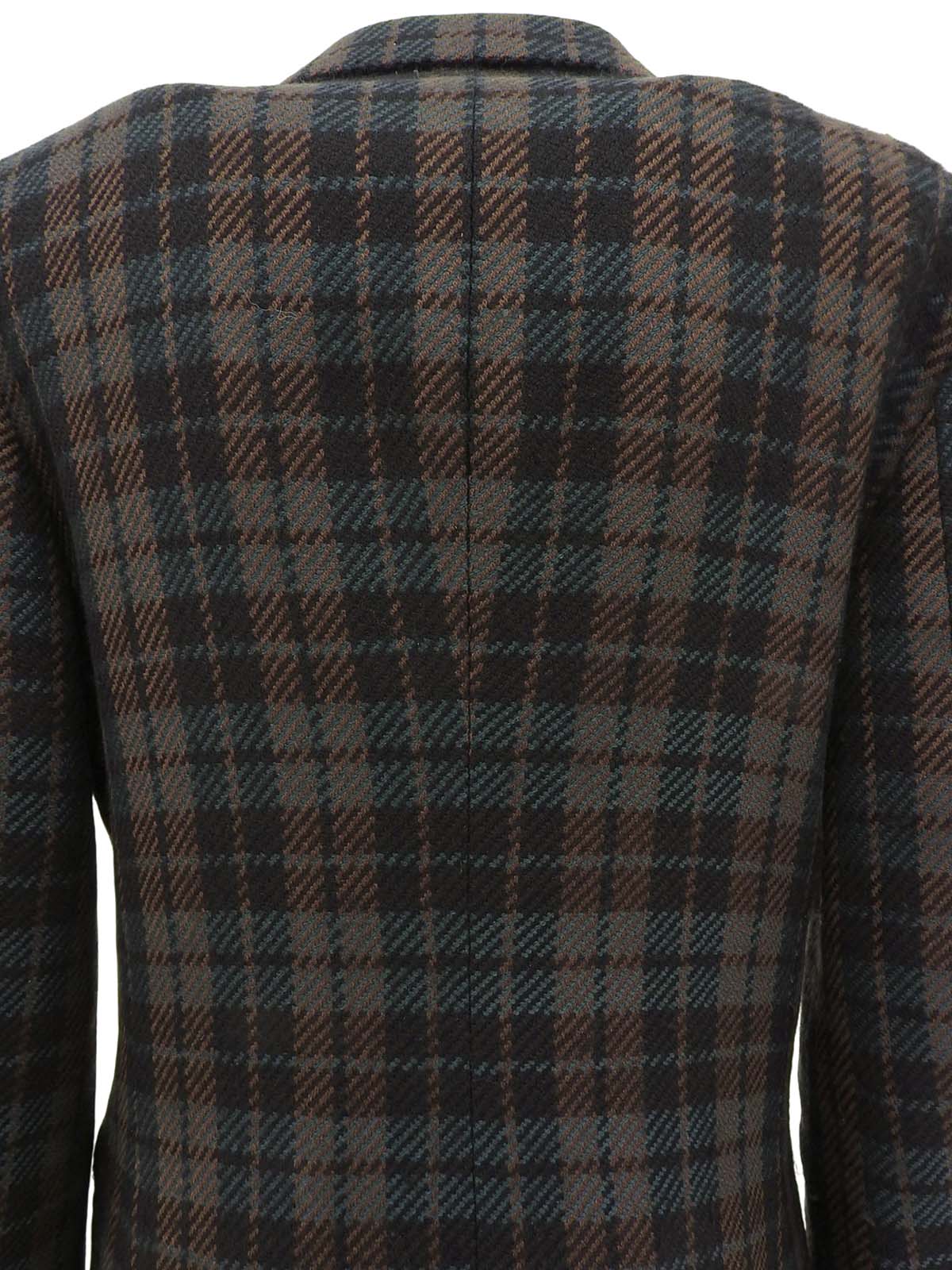 チェックパターンジャケット ブラック/グリーン/ブラウン