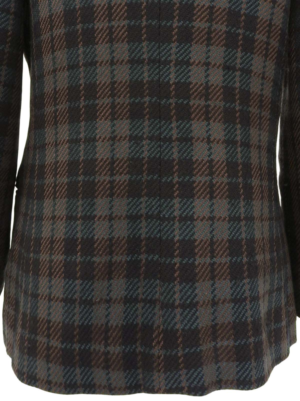 チェックパターンジャケット ブラック/グリーン/ブラウン