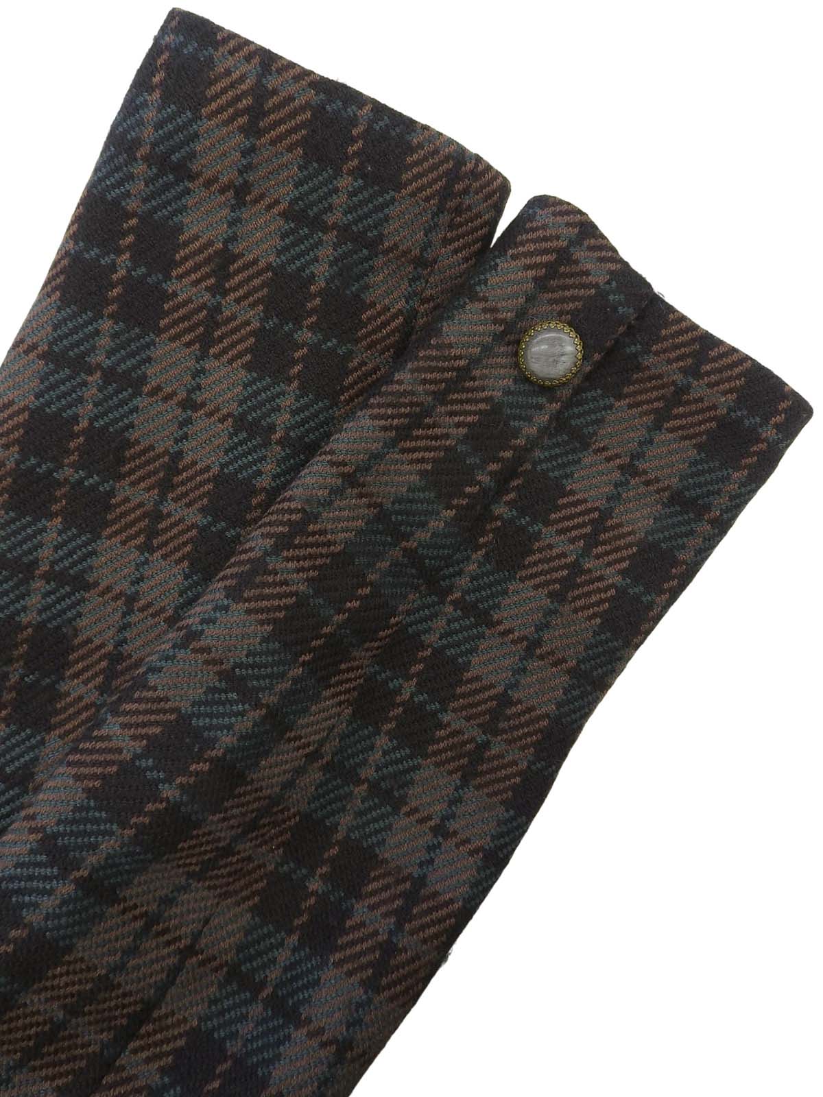 チェックパターンジャケット ブラック/グリーン/ブラウン