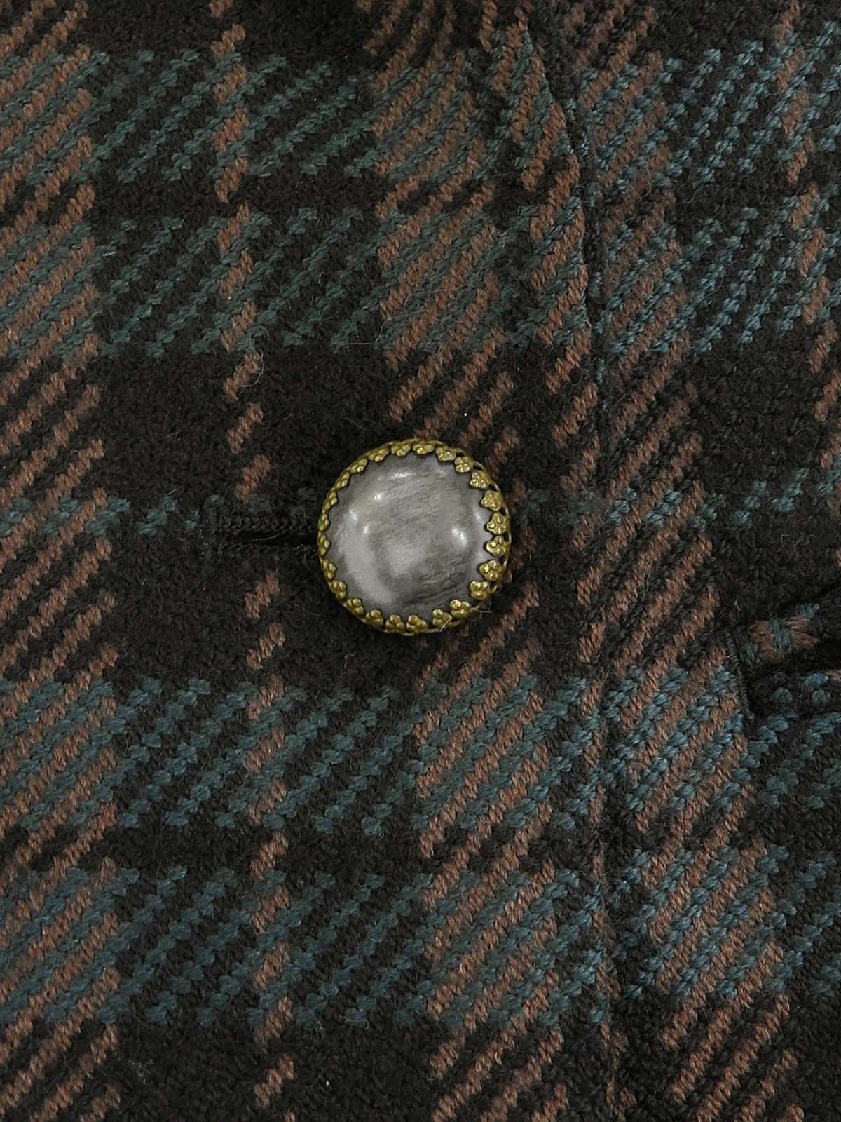 チェックパターンジャケット ブラック/グリーン/ブラウン