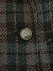 チェックパターンジャケット ブラック/グリーン/ブラウン