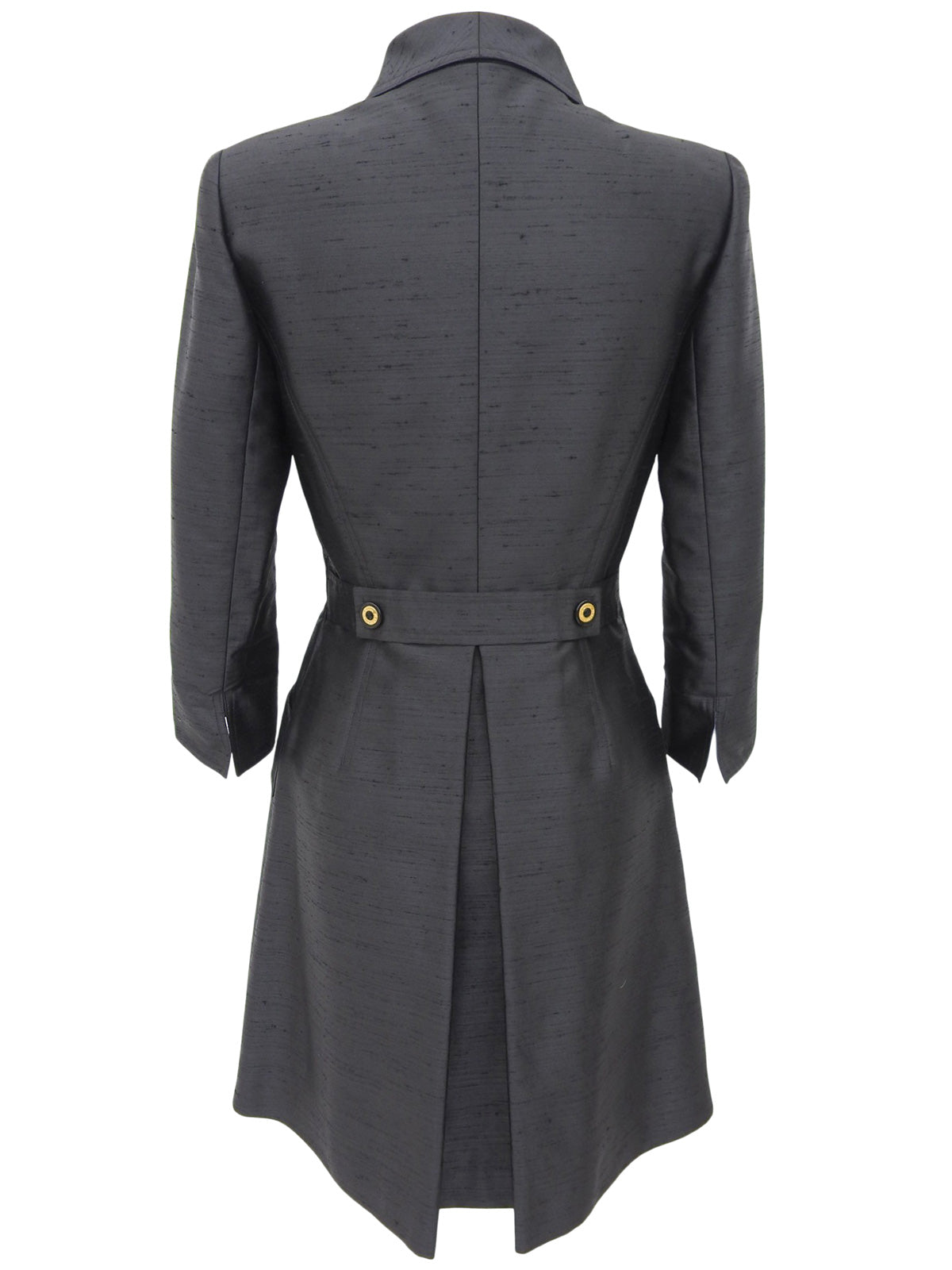 ロゴボタンウェストシェイプコート チャコールグレー