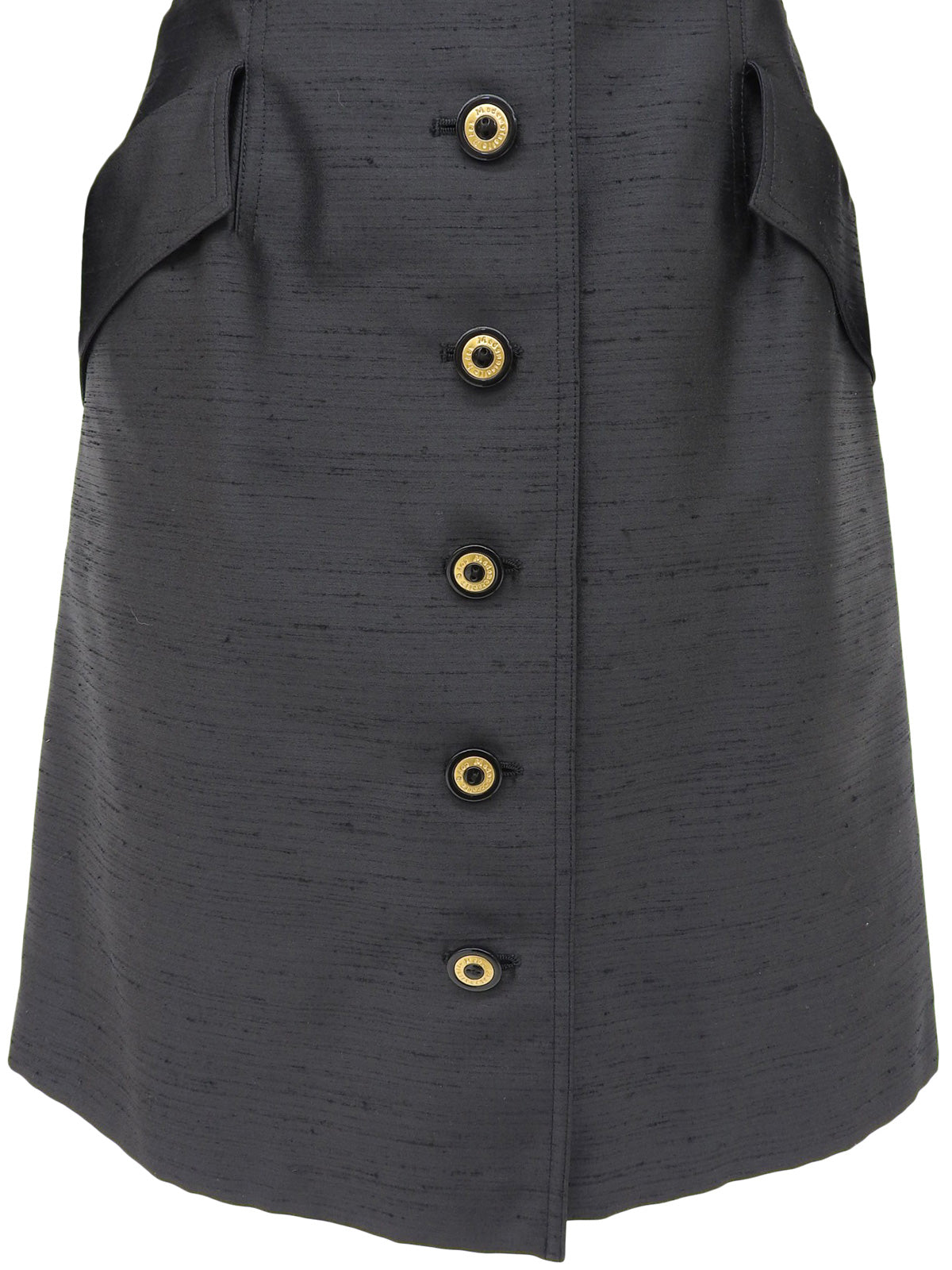 ロゴボタンウェストシェイプコート チャコールグレー