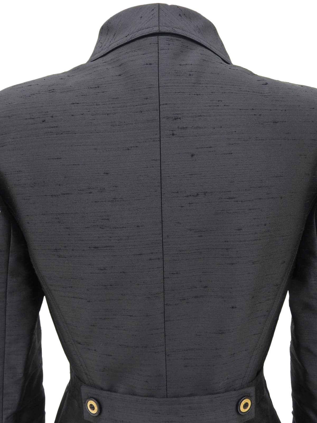 ロゴボタンウェストシェイプコート チャコールグレー