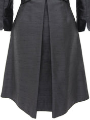 Logo Button Waist-Shaped Coat #S Charcoal Gray
