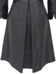 ロゴボタンウェストシェイプコート チャコールグレー