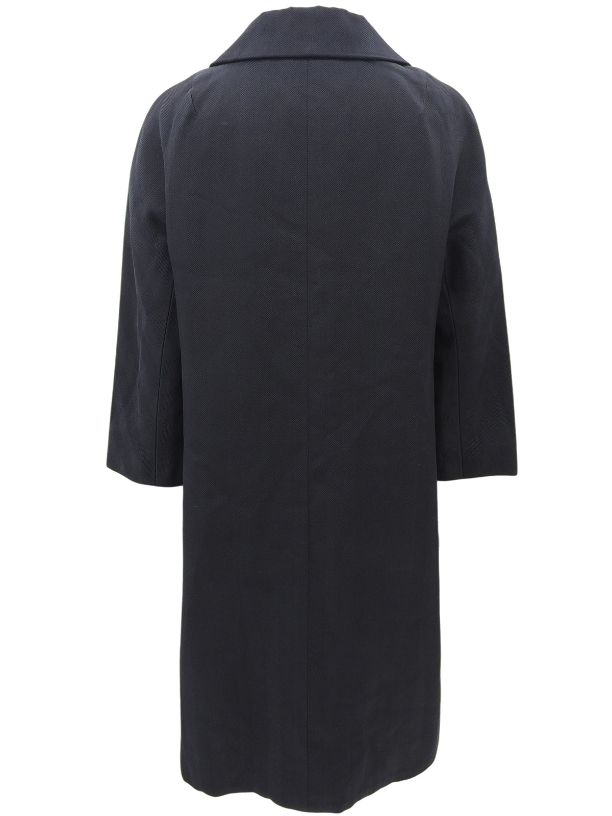 Logo Button Long Jacket Black