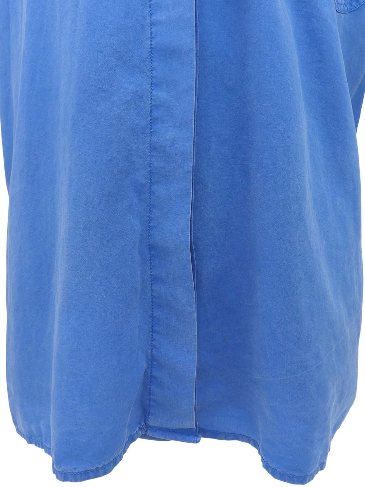Medusa Button Short Sleeve Shirt Blue