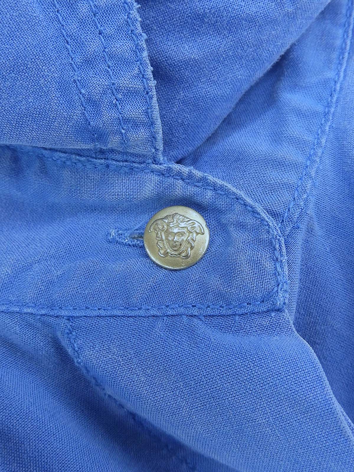 メデューサボタン半袖シャツ ブルー