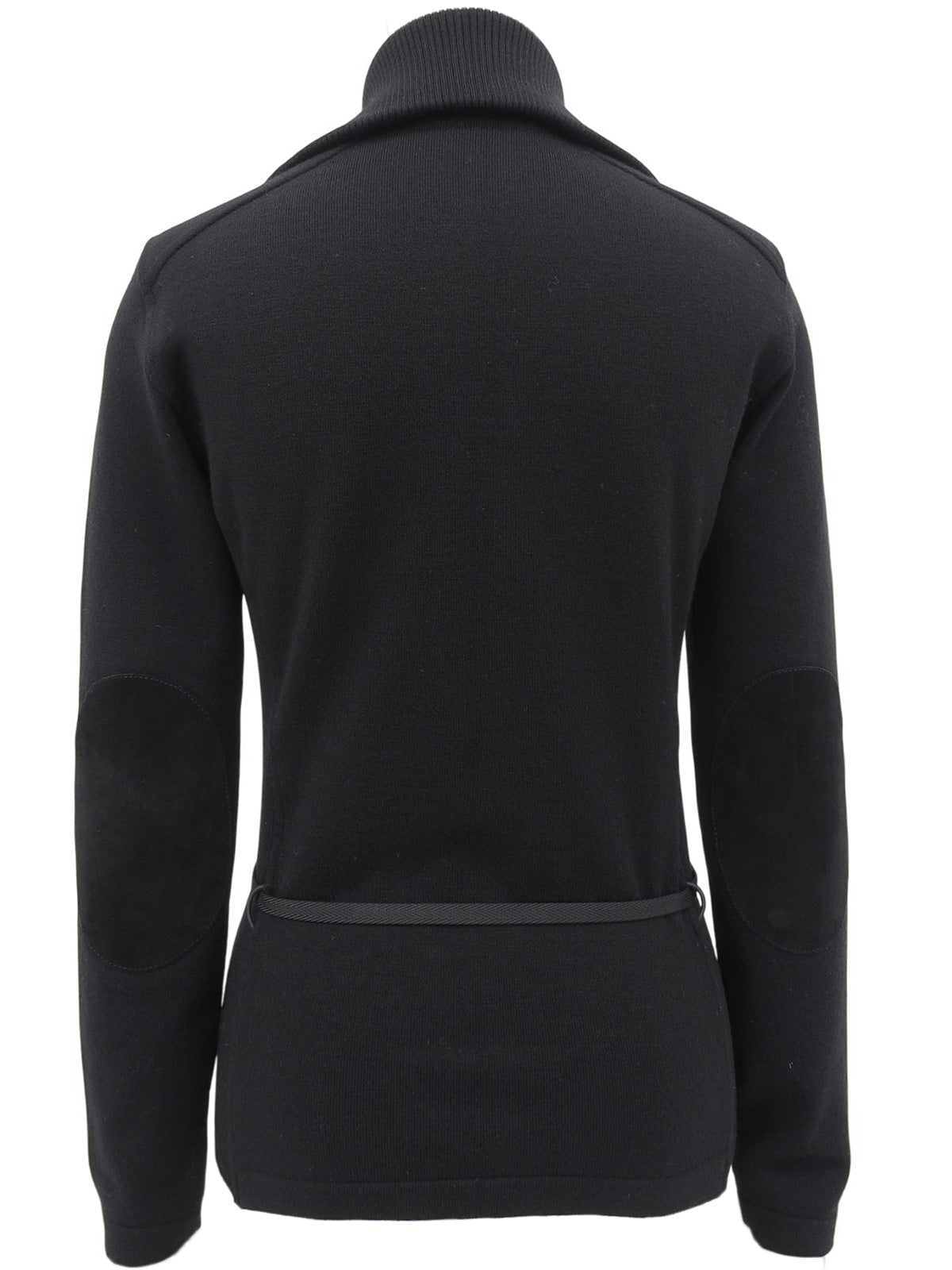 ロゴジップアップベルテッドニットカーディガン ブラック