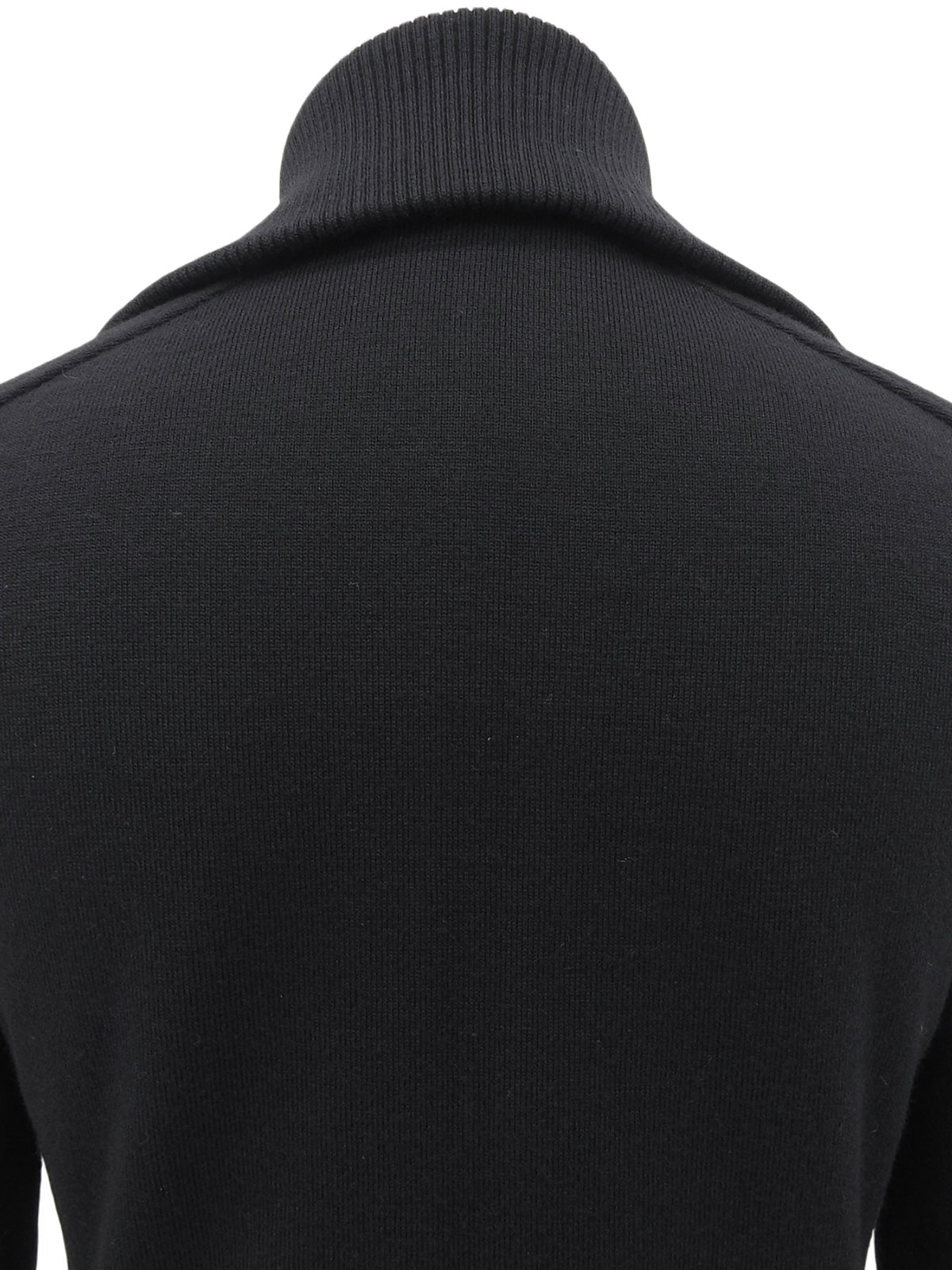 ロゴジップアップベルテッドニットカーディガン ブラック