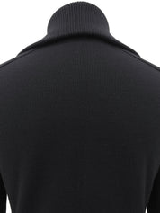 ロゴジップアップベルテッドニットカーディガン ブラック