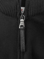 ロゴジップアップベルテッドニットカーディガン ブラック