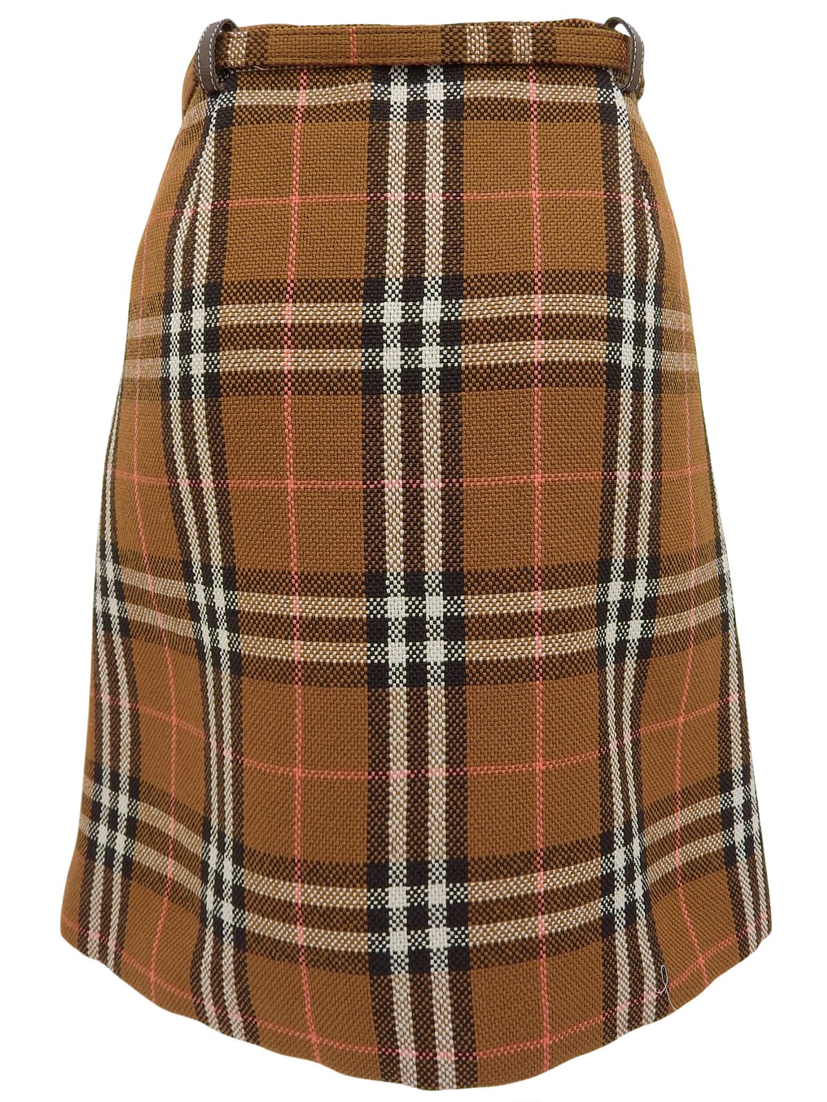 チェックパターンスカート ブラウン/マルチ