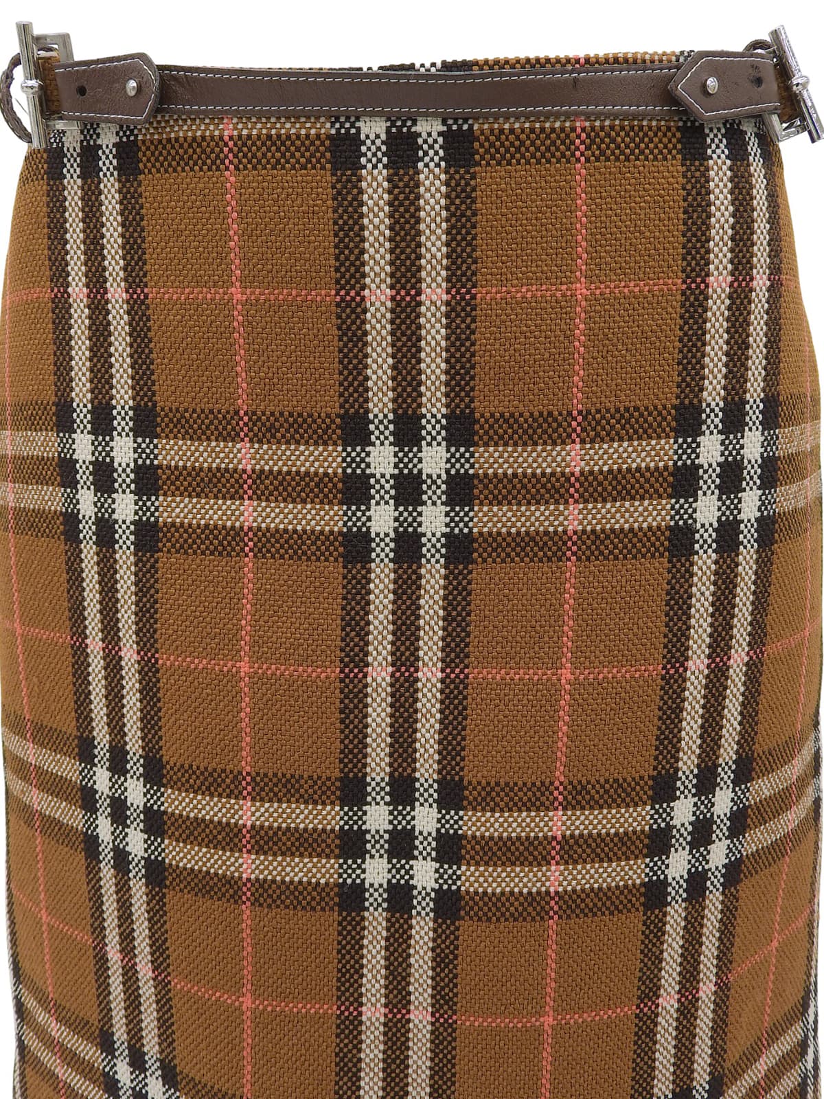 チェックパターンスカート ブラウン/マルチ