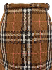 チェックパターンスカート ブラウン/マルチ