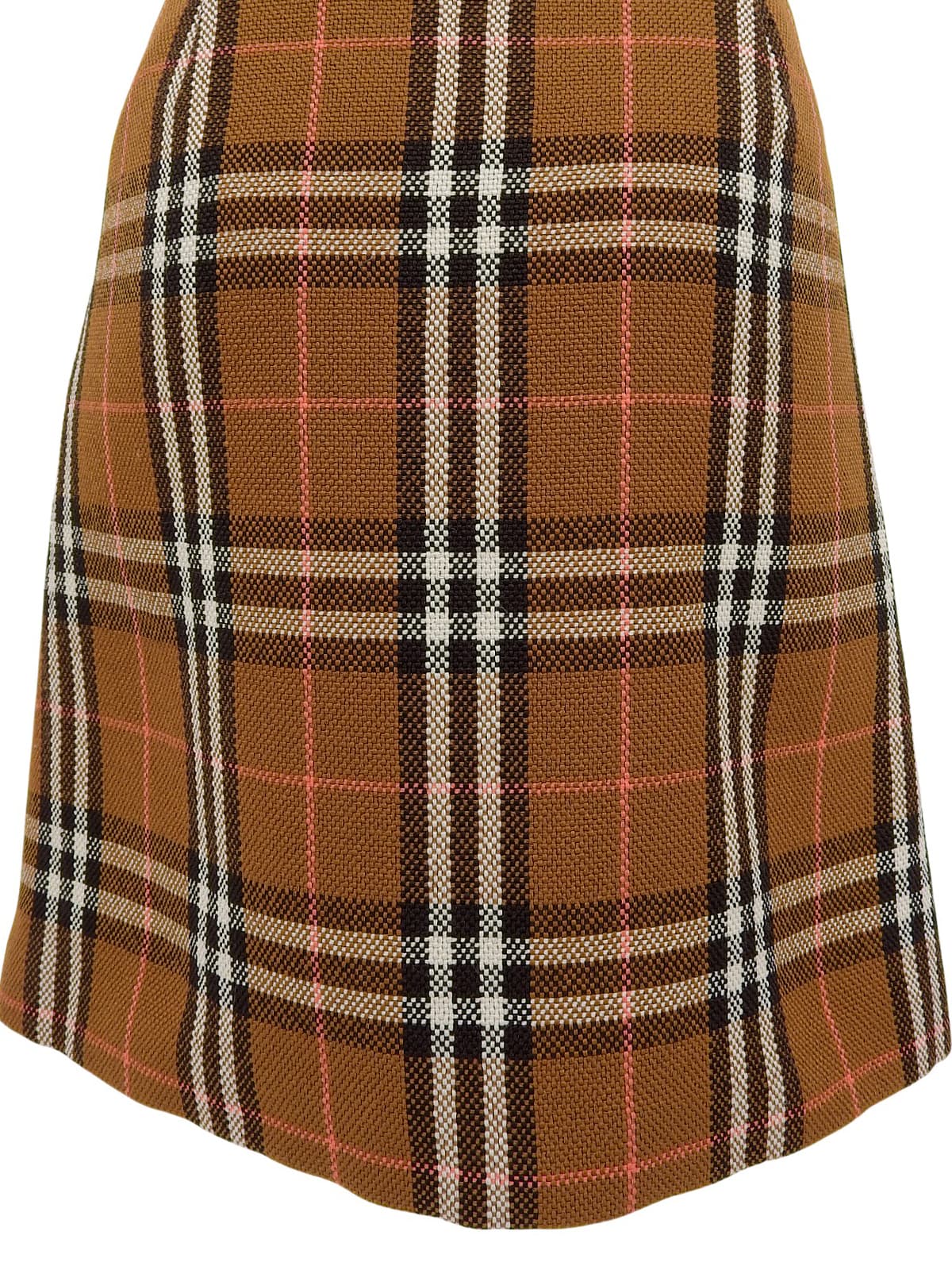 チェックパターンスカート ブラウン/マルチ