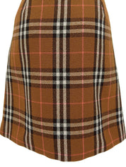 チェックパターンスカート ブラウン/マルチ