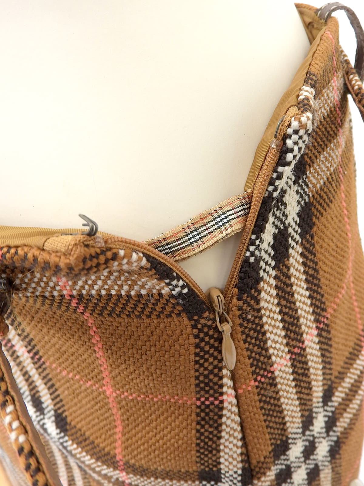 チェックパターンスカート ブラウン/マルチ