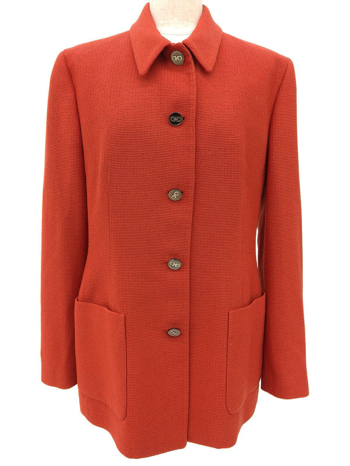 ガンチーニボタンジャケット オレンジレッド