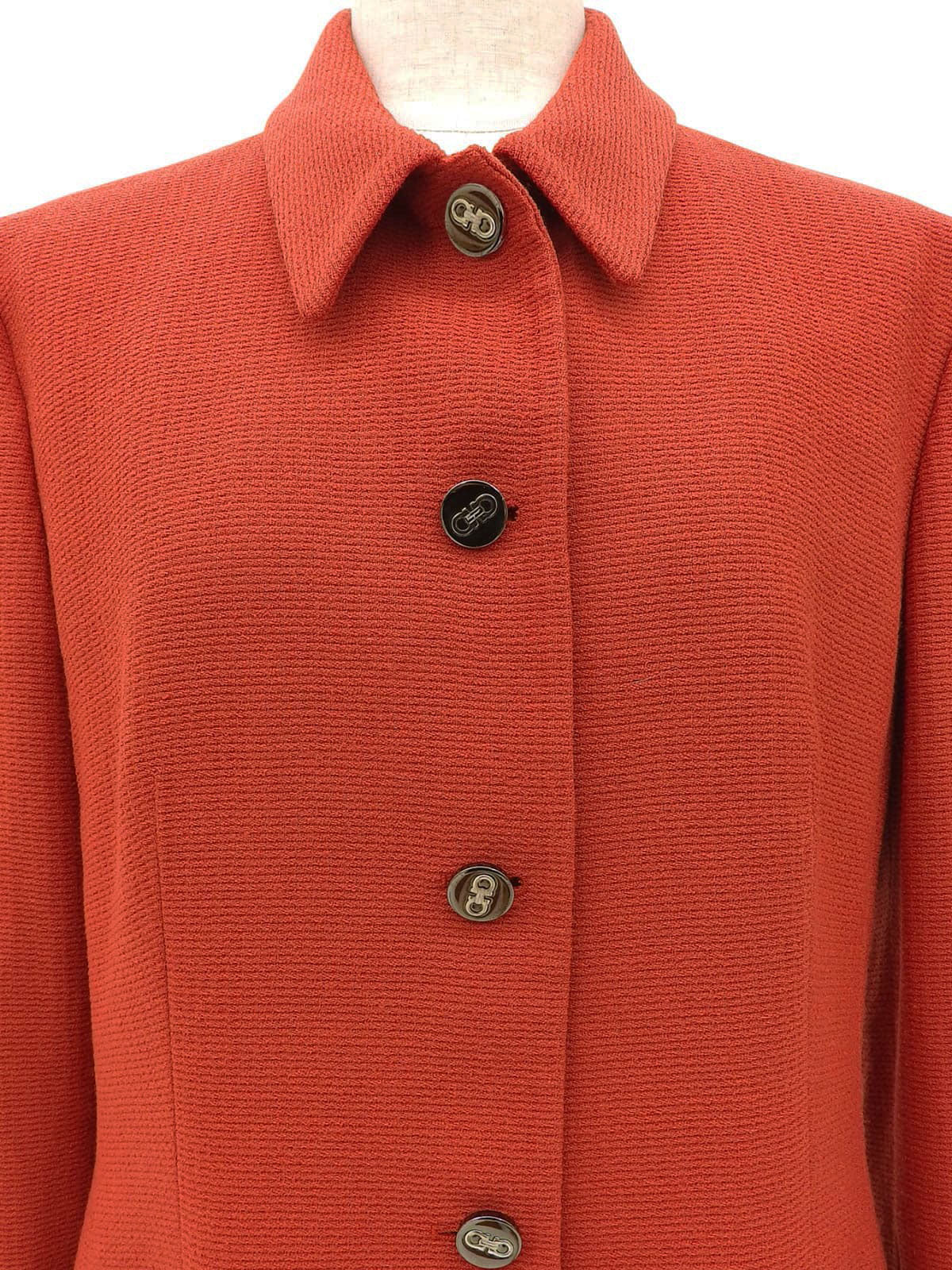 ガンチーニボタンジャケット オレンジレッド