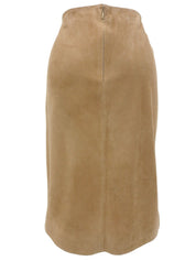 Suede tight skirt in beige