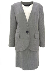 ウールハウンドトゥースパターンセットアップ ブラック/ホワイト