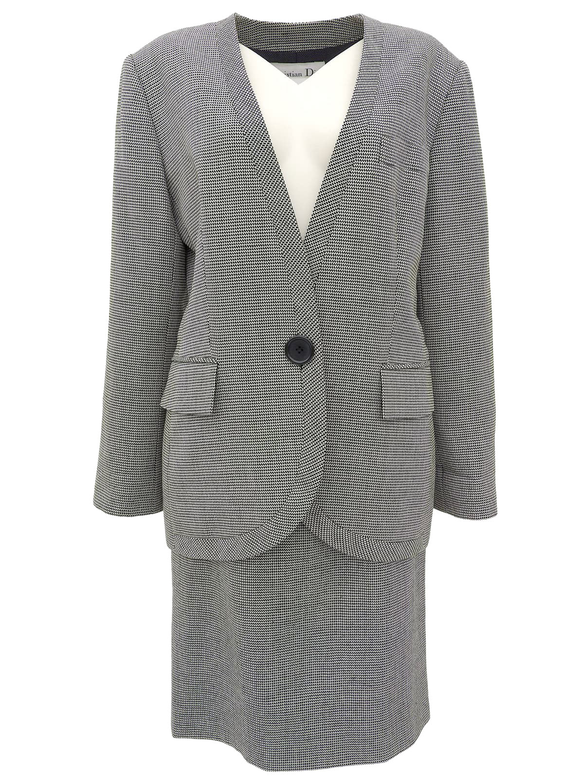 Wool Houndstooth Pattern Set in Black/White