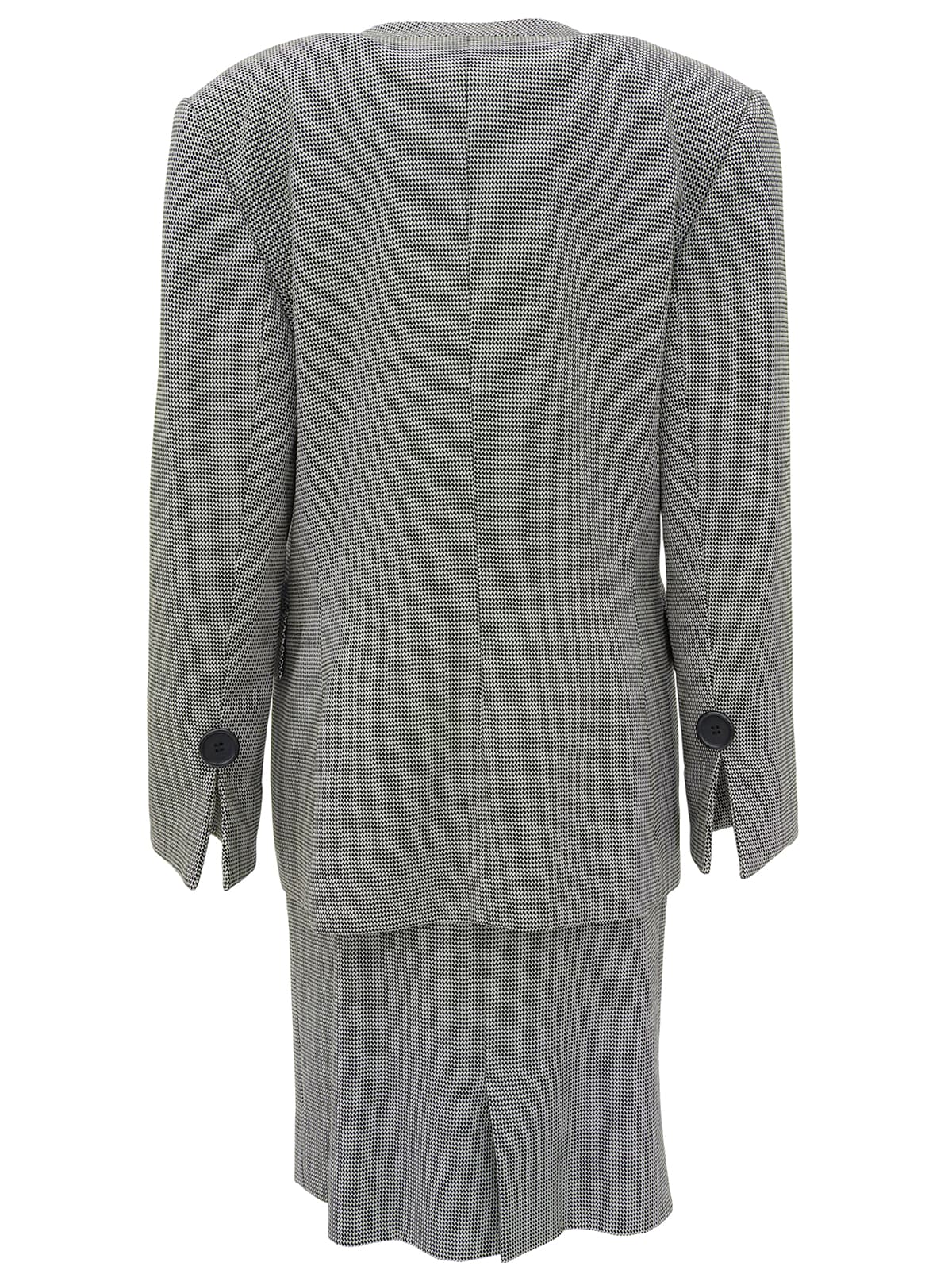 ウールハウンドトゥースパターンセットアップ ブラック/ホワイト