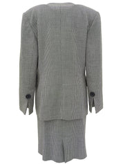 ウールハウンドトゥースパターンセットアップ ブラック/ホワイト