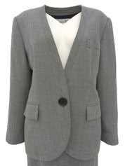 ウールハウンドトゥースパターンセットアップ ブラック/ホワイト