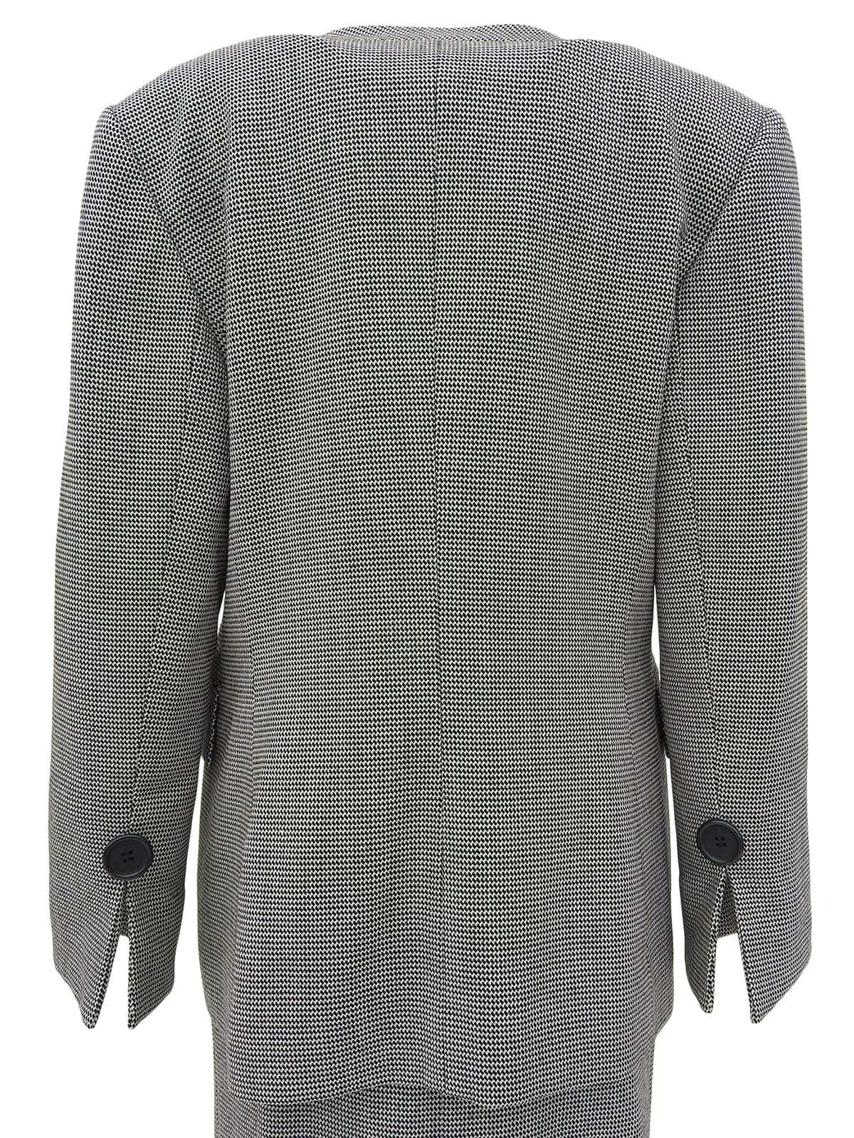 ウールハウンドトゥースパターンセットアップ ブラック/ホワイト