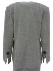 ウールハウンドトゥースパターンセットアップ ブラック/ホワイト