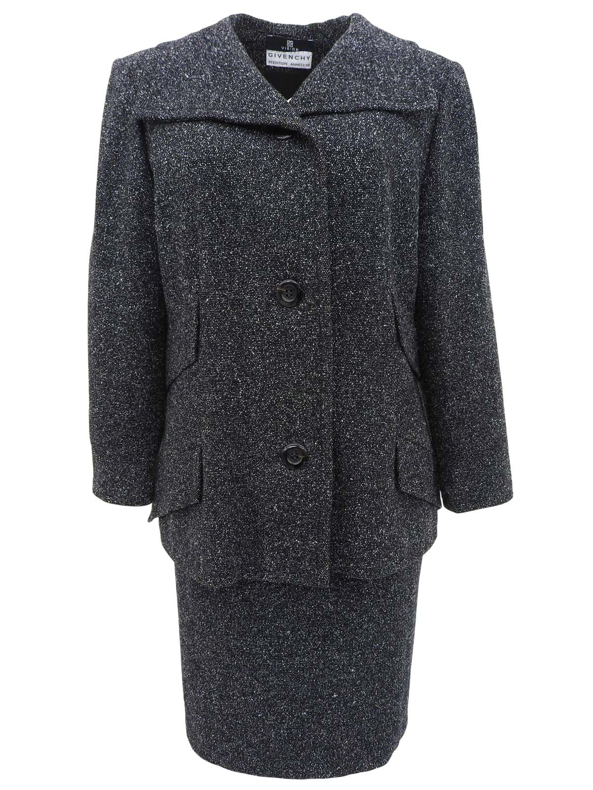 ウールデザインカラーセットアップ ブラック/ホワイト