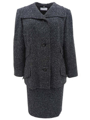 ウールデザインカラーセットアップ ブラック/ホワイト