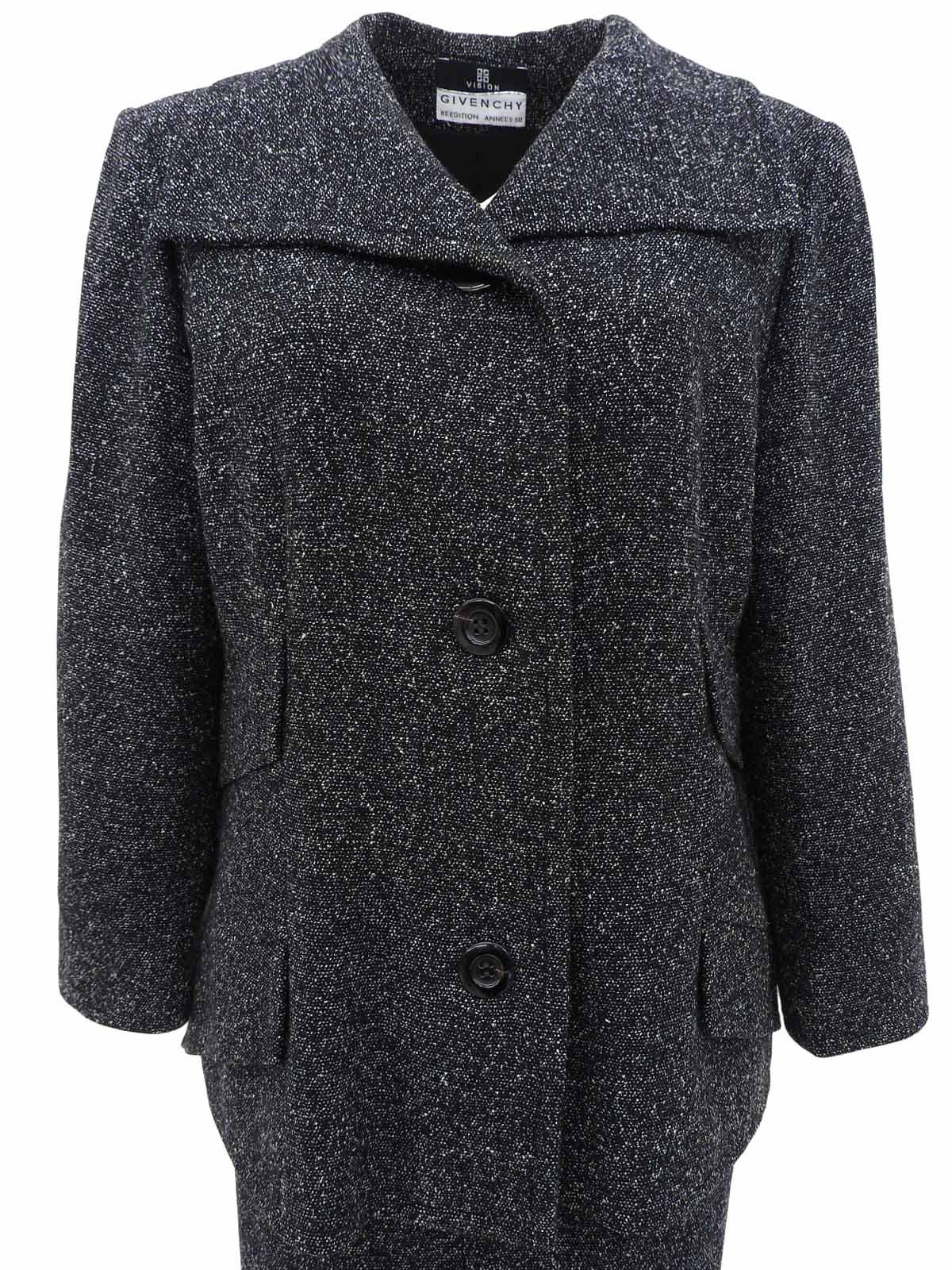 ウールデザインカラーセットアップ ブラック/ホワイト