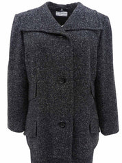 ウールデザインカラーセットアップ ブラック/ホワイト