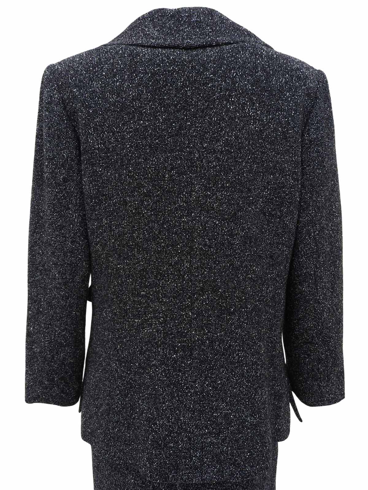 ウールデザインカラーセットアップ ブラック/ホワイト