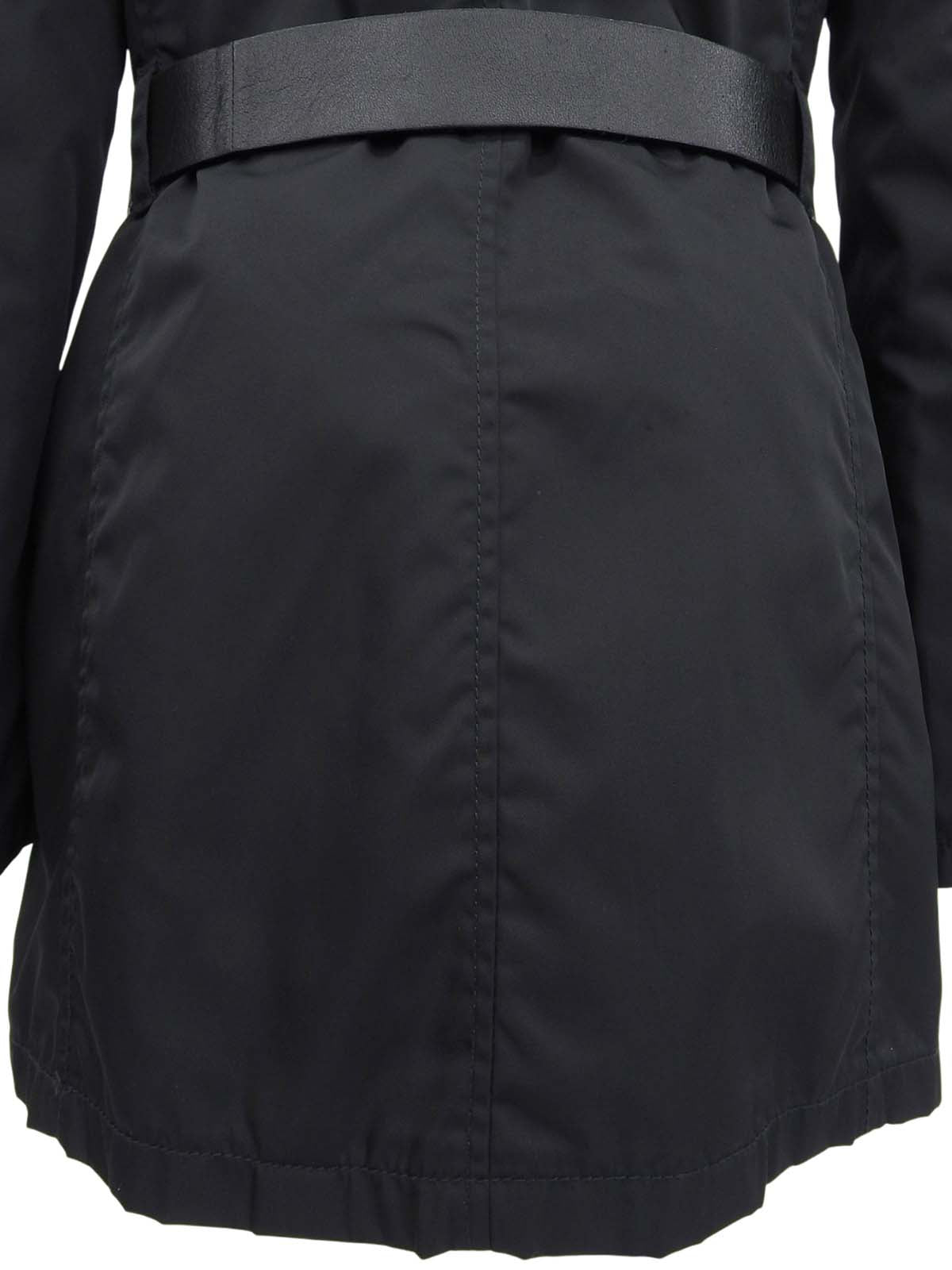 ナイロンレザーコンビコート ブラック