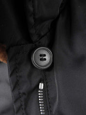 ファーカラーベルテッドコート ブラック