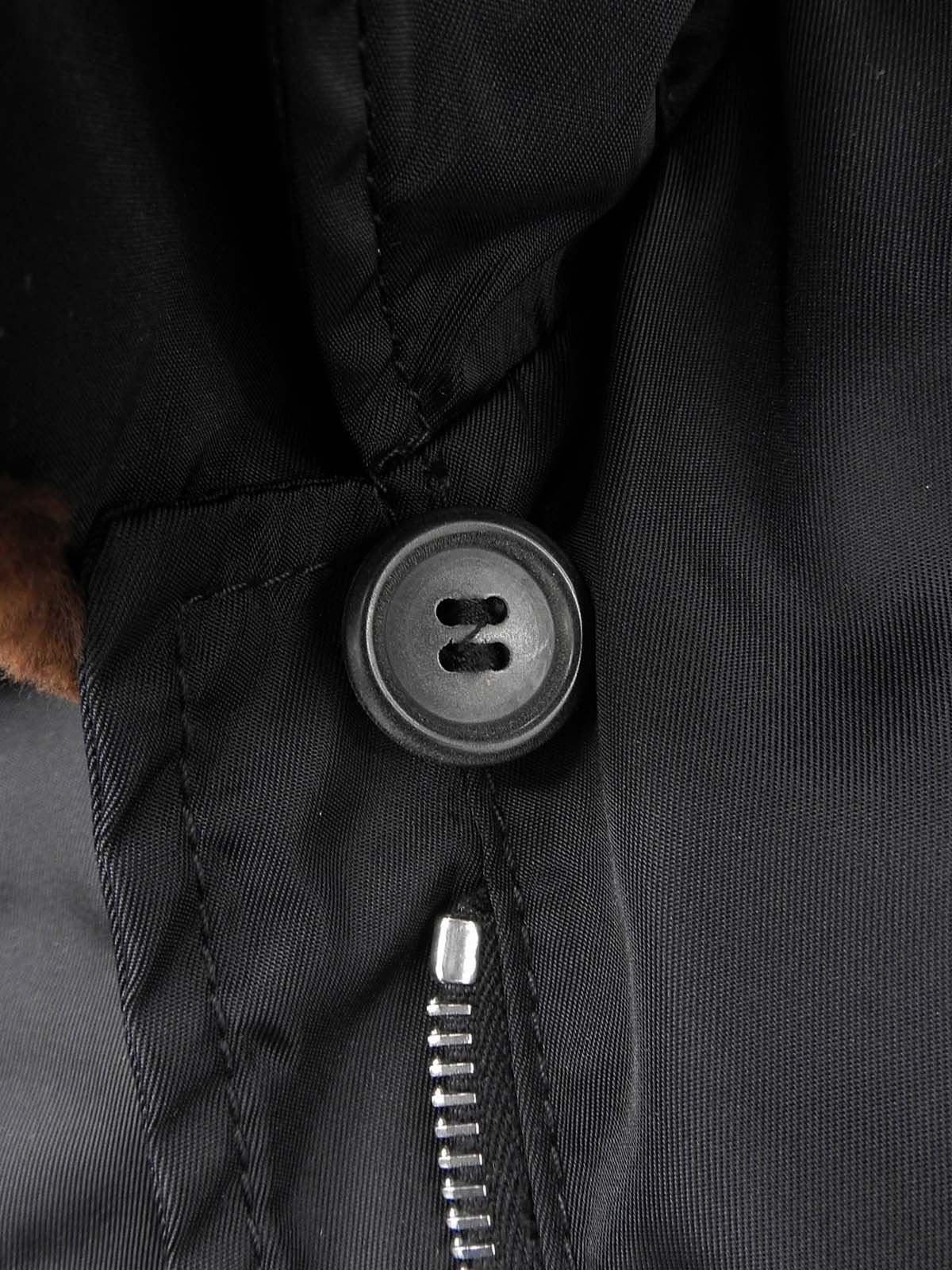 ナイロンレザーコンビコート ブラック