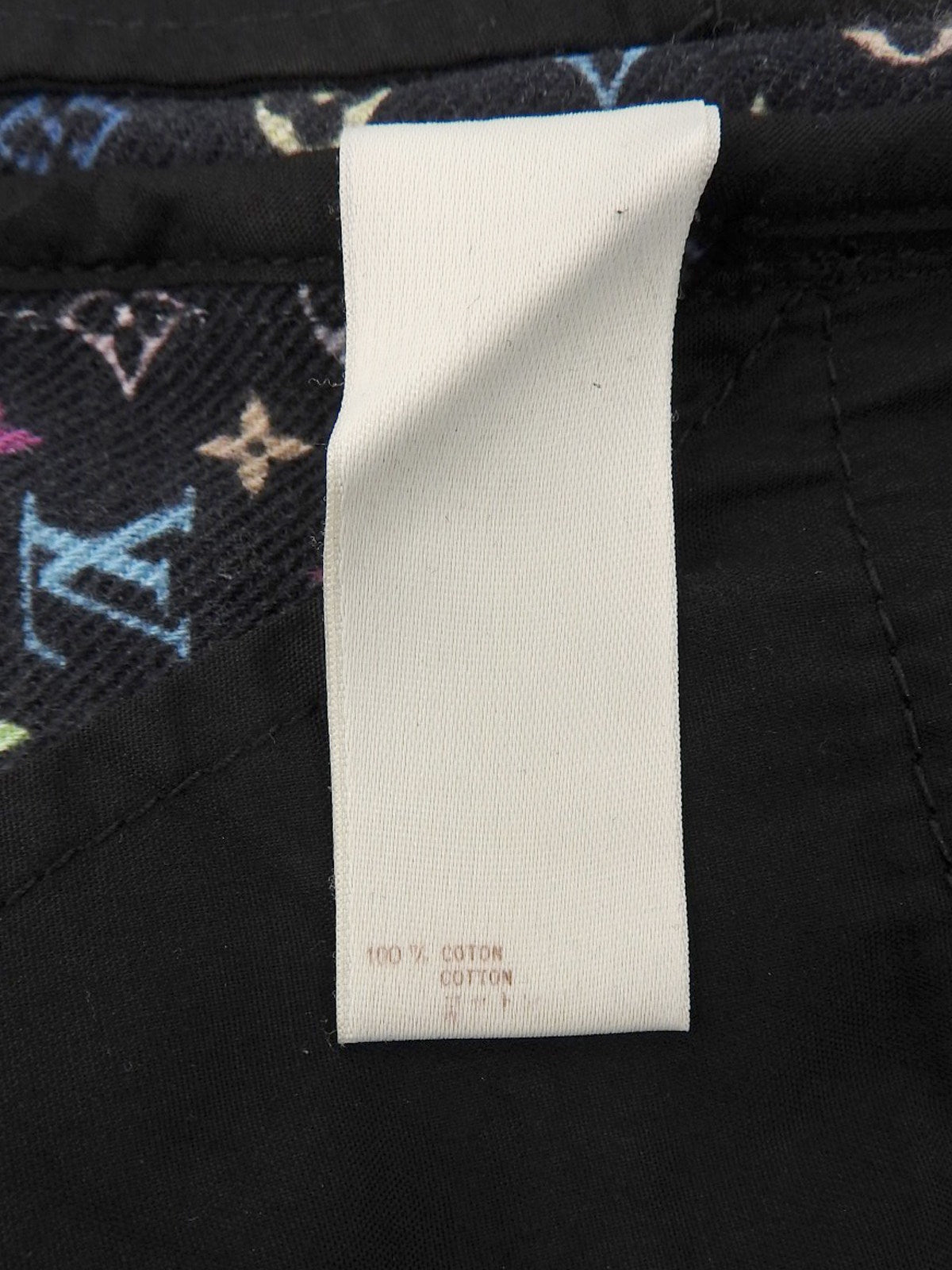 モノグラムマルチカラーロゴボタンデニムショートパンツ ブラック/マルチ