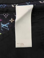 モノグラムマルチカラーロゴボタンデニムショートパンツ ブラック/マルチ